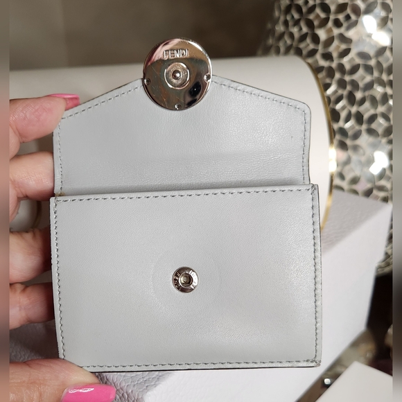 FENDI Micro Calf Leather F Logo Micro Trifold Wallet 8M0395-A0KK-189-8167 - Picture 13 of 16